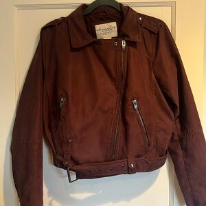 Burgundy suede jacket - American Rag